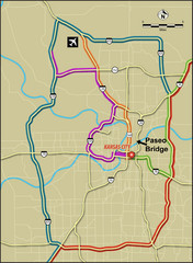 Area around Kansas City Road Map
