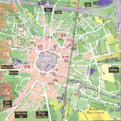 Beaune plan general Map