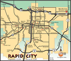 Rapid City, South Dakota City Map