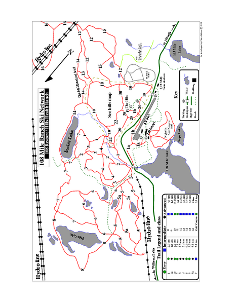 108 Mile House Ski Trail Map