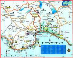 Antalya Turkey Tourist Map