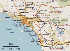 Armenia overlaid over southern California Map