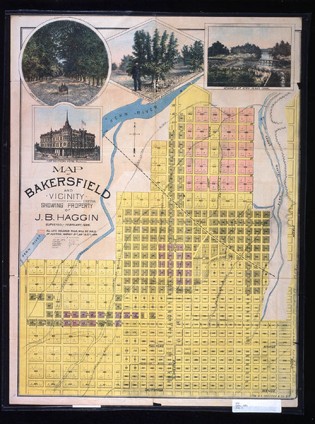 Bakersfield California 1889 Map