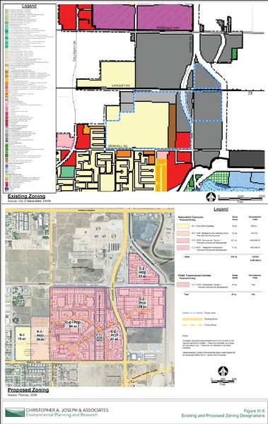 Bakersfield Commons Existing and Proposed Zoning Map