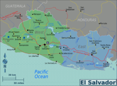 El Salvador regions Map