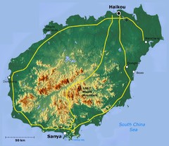 Hainan Island Tographic Map