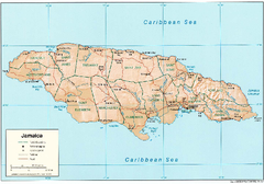 Jamaica (Shaded Relief) 2002 Map