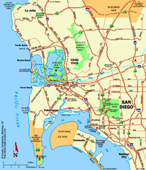 City of San Diego, California Map
