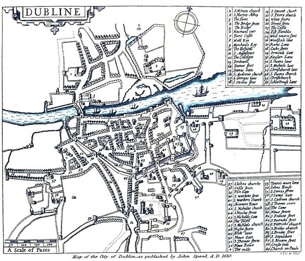 1608 Dublin Historical Map