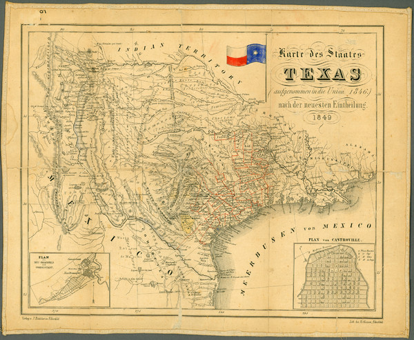 1849 Texas Historical Map