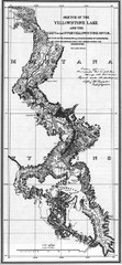 1871 Yellowstone River and Lake Map