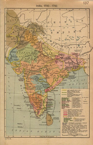 18th century India Map