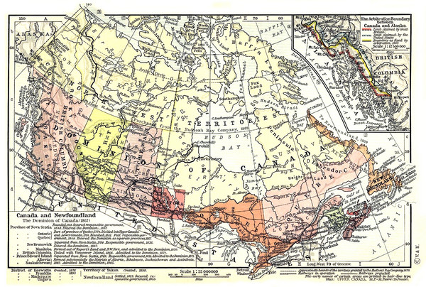 1911 Map of Canada and Newfoundland by Shepherd