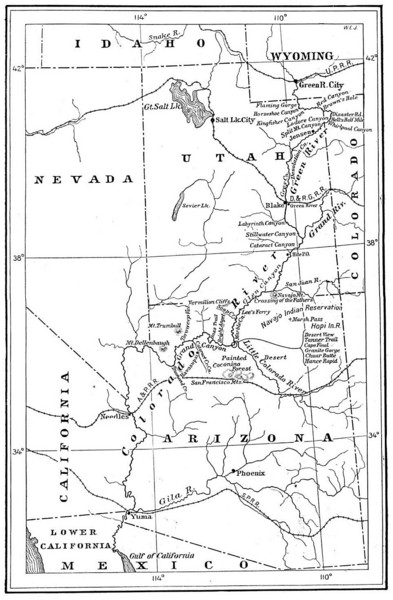 1914 Grand Canyon & Colorado River Map