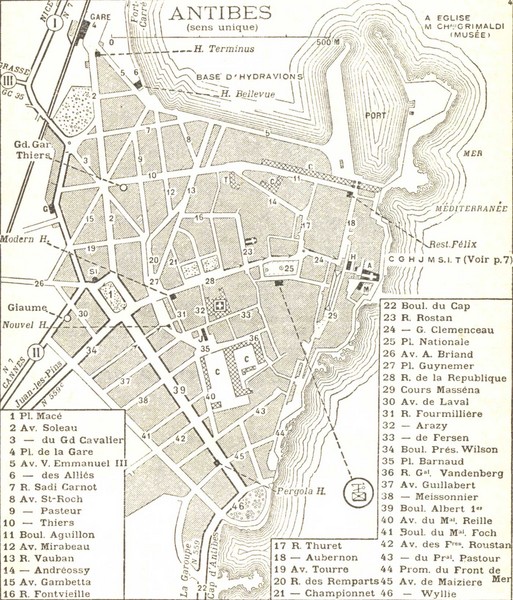 1934 Antibes Map