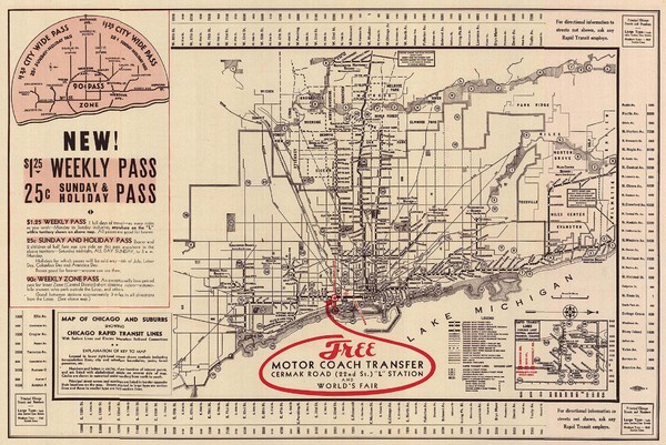1934 Chicago Rapid Transit Map