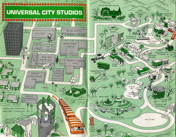 1966 Universal Studios Guide Map