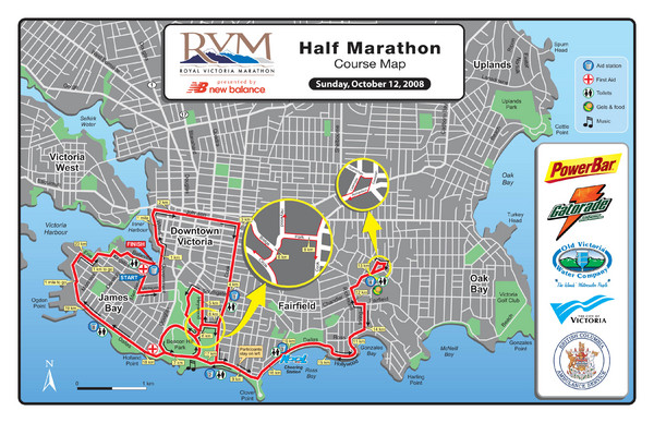 2008 Royal Victoria Half Marathon Map