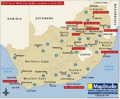 2010 Soccer World Cup Stadiums Location in South...