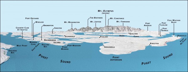 3-D Panoramic Map of the Puget Sound