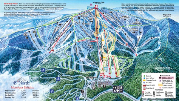 49 Degrees North Ski Trail Map