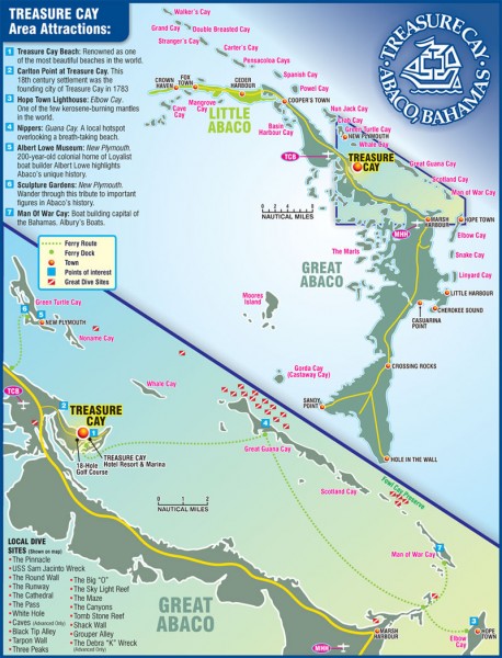 Abaco Bahamas tourist map
