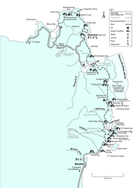 Abel Tasman Walk Map Abel Tasman Coastal Track Map - Abel Tasman Coast New Zealand • Mappery
