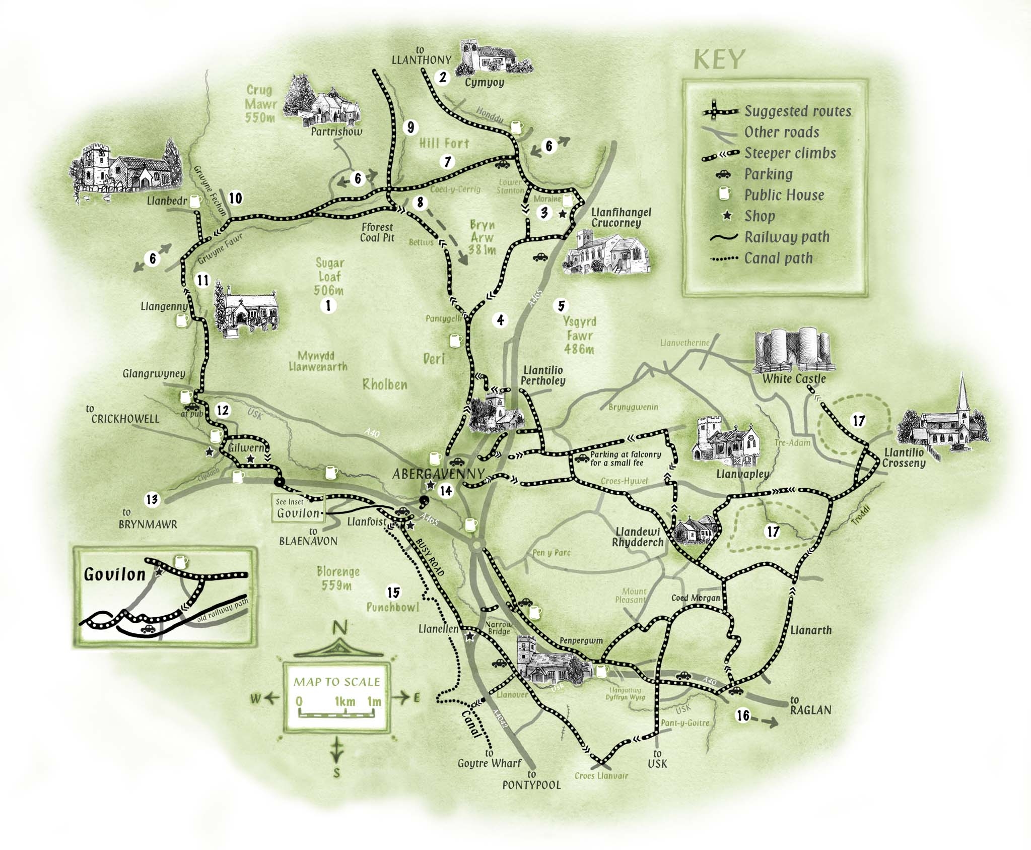 Abergavenny Cycle Map Abergavenny UK • mappery