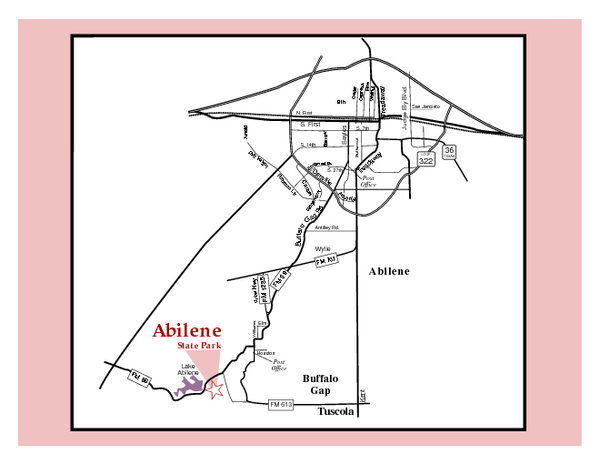 Abilene, Texas State Park Map