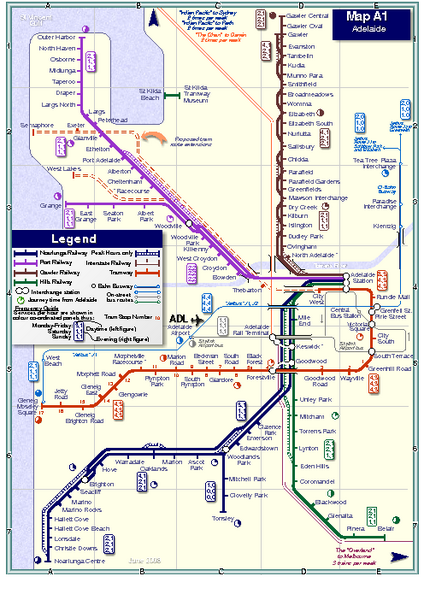 Adelaide Rail and Tram Map