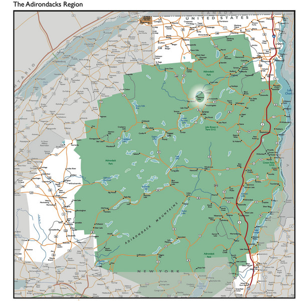Adirondack Park Trail Map Adirondacks Lakes Map - Adirondack Park Preserve Ny Us • Mappery