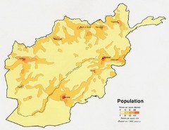 Afghanistan Population Map