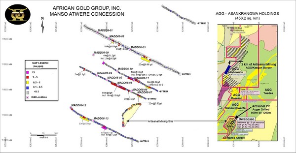 African Gold Group Masno Atwere Concession Map