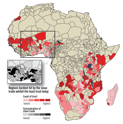 African distrust and the slave trade Map