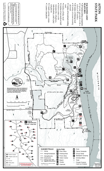 Afton State Park Summer Map