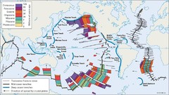 Age of undersea fracture zones Map