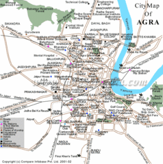 Agra City Tourist Map