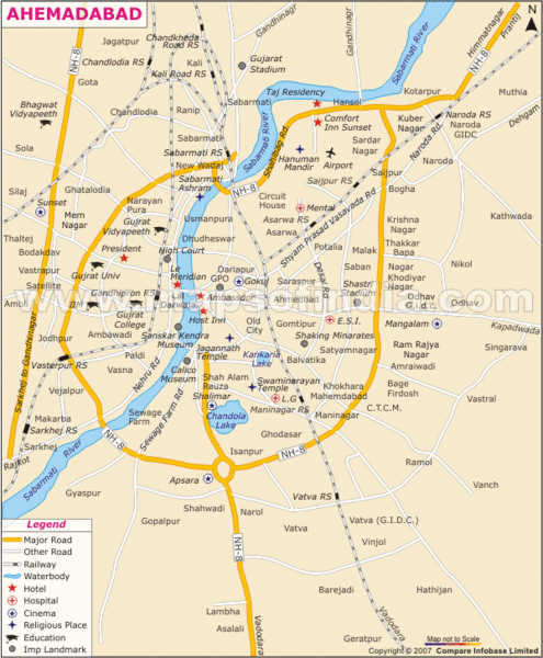 Ahmedabad City Map