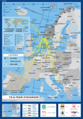 Air, Ferry and Rail Links to Stavanger Map