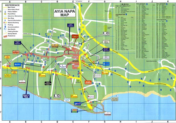 Aiya Napa Hotel Map