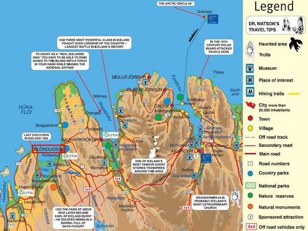 Akureyri Area Tourist Map