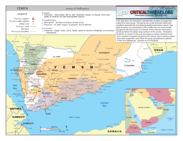 Al Qaeda Map in Yemen