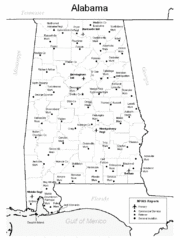 Alabama Aiports Map Alabama Aiports Map