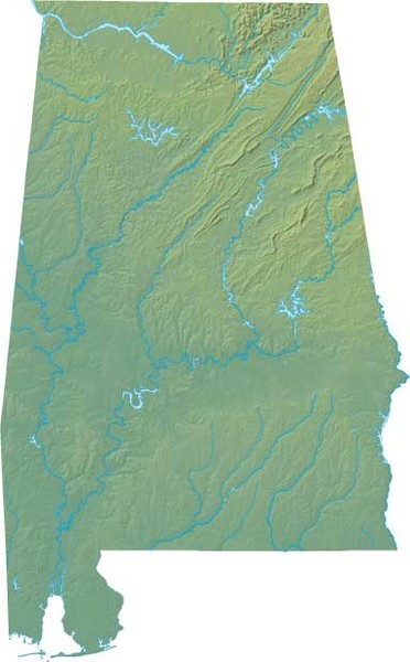 Alabama Relief Map