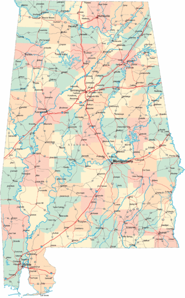 Alabama Road Map