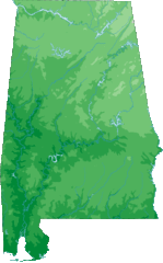 Alabama Topography Map
