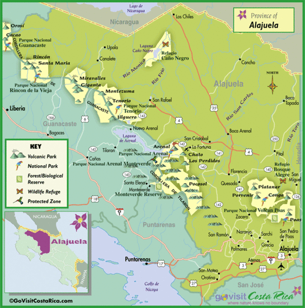 Alajuela Tourist Map