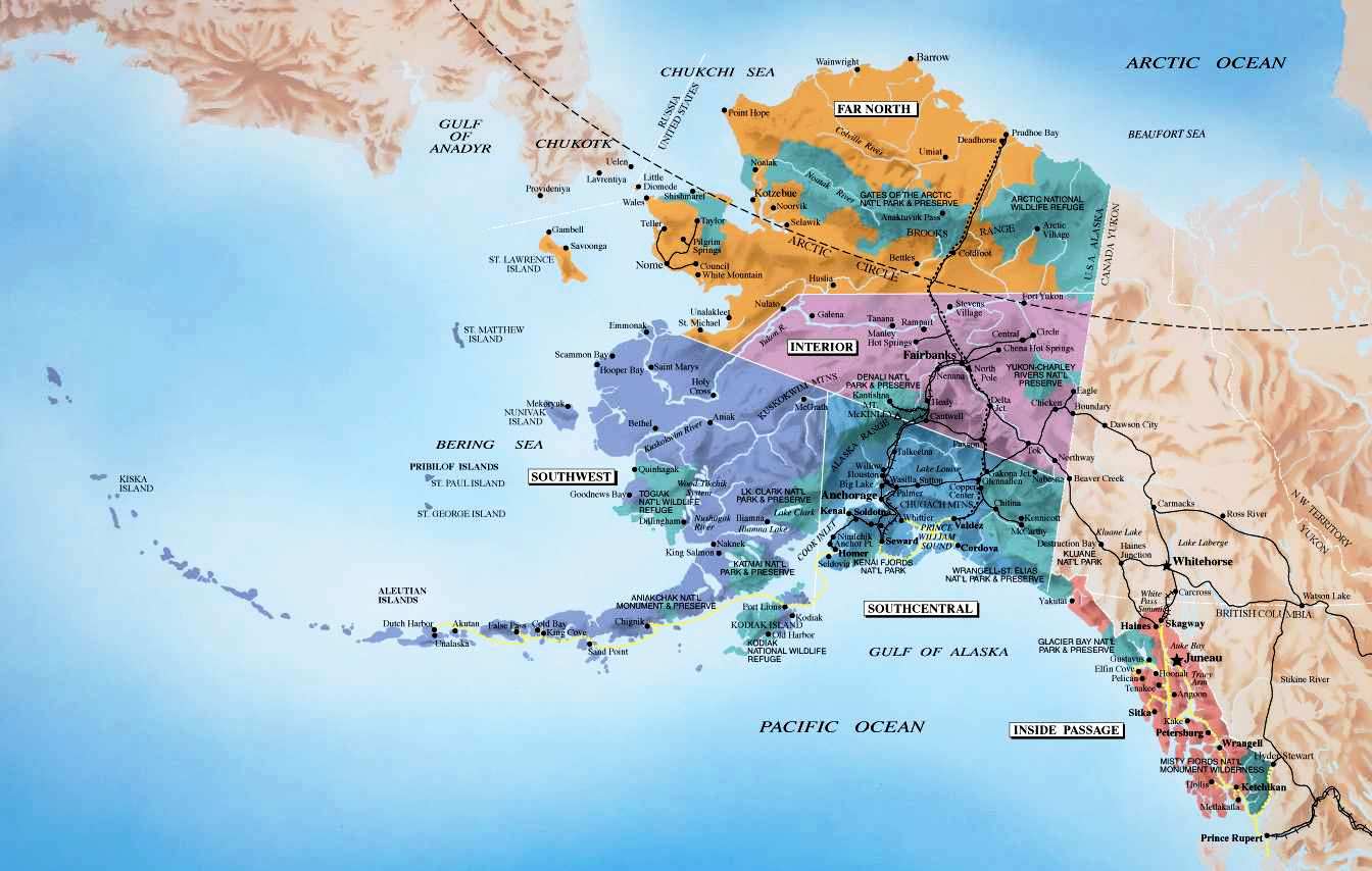 Alaska Map Alaska Mappery