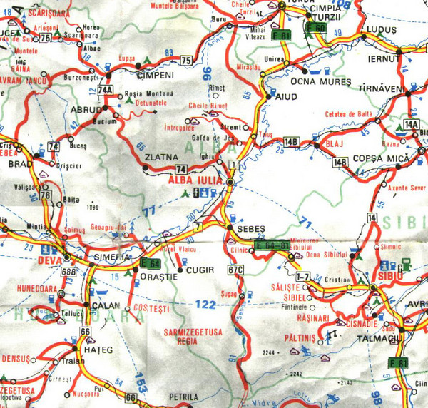 Alba Ilulia Romania Road Map