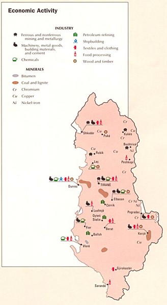 Albania Economic Activity Map